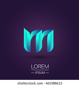 M letter colorful logo, Vector design template elements for your application or company identity.