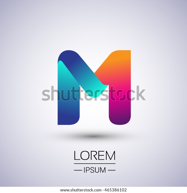 M Letter Colorful Logo Vector Design Stock Vector (Royalty Free ...