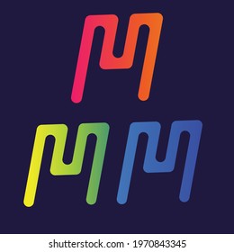 M letter colorful multiple logo design vector illustration.unique creative fashionable logo M for business corporate personal use