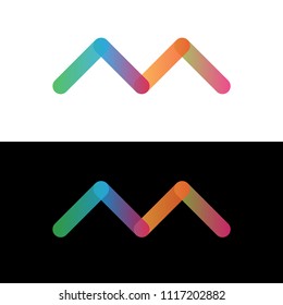 M letter colorfull logo vector template design icon