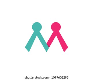 M  letter community care Logo template vector icon