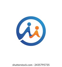 M Letter Community, network and social icon design template