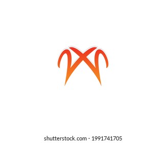 m letter concept logo design icon