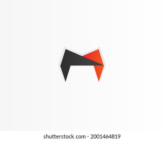 M letter concept logo design icon