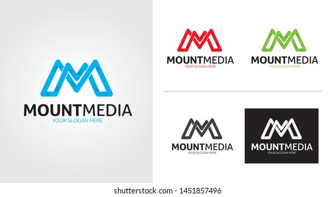 M letter creative and minimal logo template