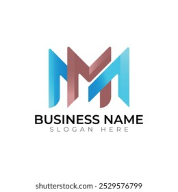 Letra M Plantillas de Vector creativas tipografía abstracta diseño de logotipo colorido