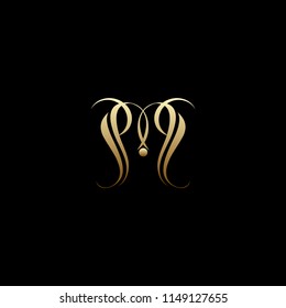 M Letter crests icon logo design