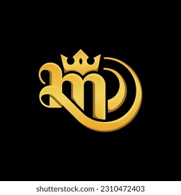 M letter crown king logo vector, Crown Logo Design Template, Simple Luxury King Logo Letter M.