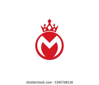 M Letter with crown Logo Template