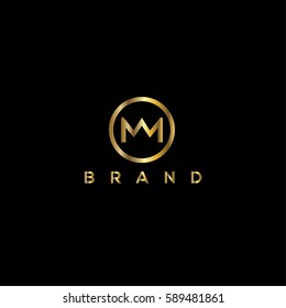 M letter crown vector logo design template