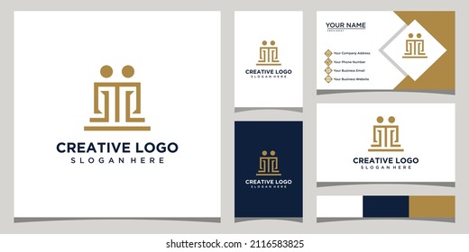 M letter design logo template, and a fence with a business card design