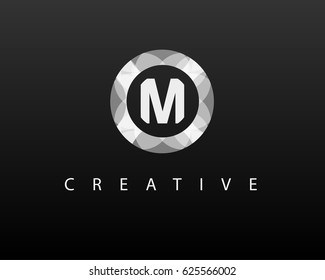 M Letter Design Vector with Circle