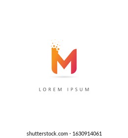 M Letter Design Vector with Dots. 