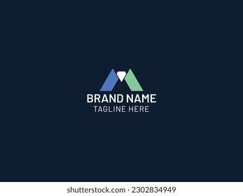 M letter diamond logo design
