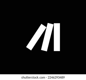 M Letter Dominos Fall icon Mark Logo Design