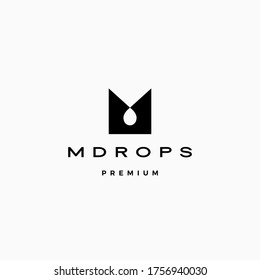 m letter drop logo vector icon illustration