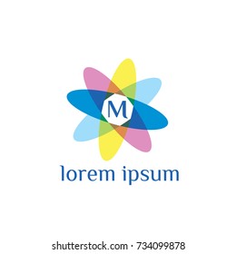 M letter fashion logo vector for boutique. Summer beach brand identity
