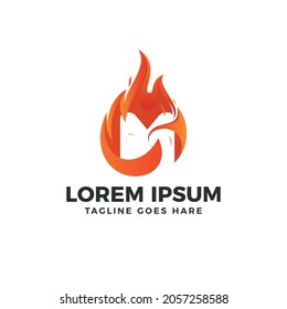 M Letra Fire Logo, Burn, Red, naranja, M vector de logotipo,