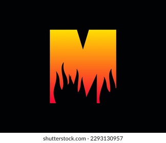 Logo de diseño del logotipo de la flama M