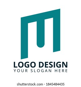 Diseño de logotipo plano para letras M