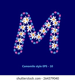 M letter flower for your design 