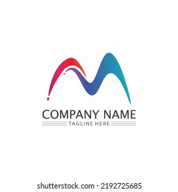 M Letter and M font icon  Logo Template vector illustration design