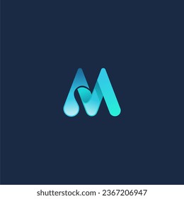  M letter and M font logo design graphic vector