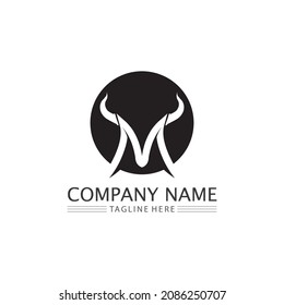 M Letter and font Logo Template vector illustration design logo for business and identity