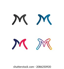 M Letter and font Logo Template vector illustration design logo for business and identity