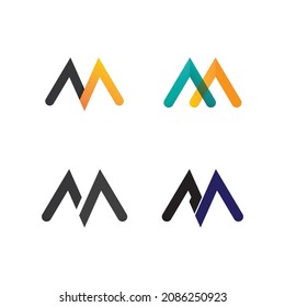 M Letter and font Logo Template vector illustration design logo for business and identity