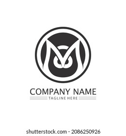 M Letter and font Logo Template vector illustration design logo for business and identity