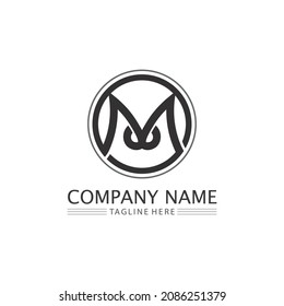 M Letter and font Logo Template vector illustration design logo for business and identity