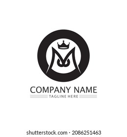 M Letter and font Logo Template Vektorgrafik Design Logo für Unternehmen und Identität
