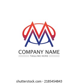 M Letter an M font Logo Template Vektorgrafik Design