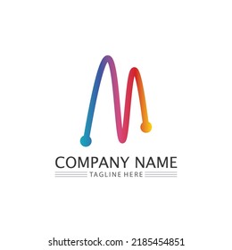 M Letter an M font Logo Template vector illustration design