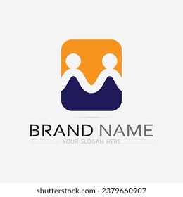 M Letter and font Logo Template Vektorgrafik Design