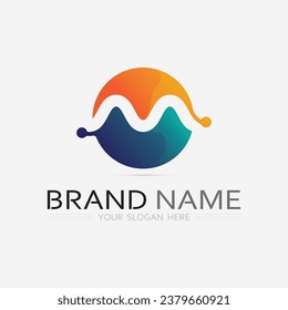 M Letter and font Logo Template Vektorgrafik Design