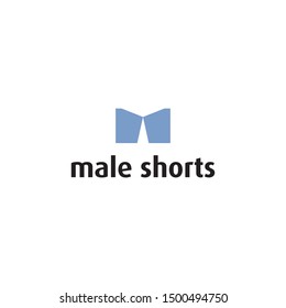 M letter forming male shorts idea concept logo design vector icon illustration inspiration