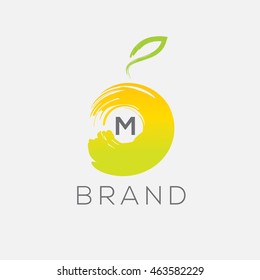 M letter fruit vector logo design