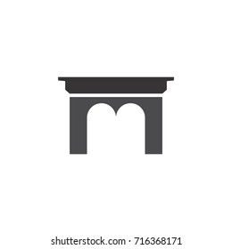 M letter gate logo design vector
