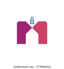 M letter geometry design logo