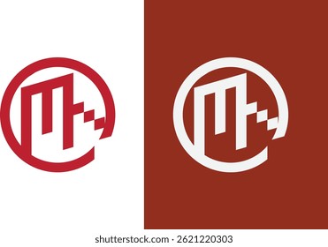 Diseño de logotipo de rejilla de letra M