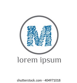 M letter grunge vector logo