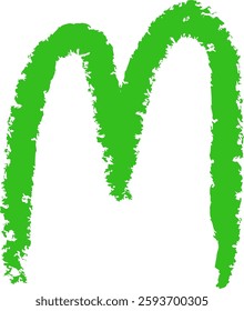 M Letter Hand Drawn Crayon Alphabet Vector Illustration