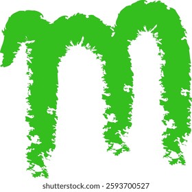 M Letter Hand Drawn Crayon Alphabet Vector Illustration