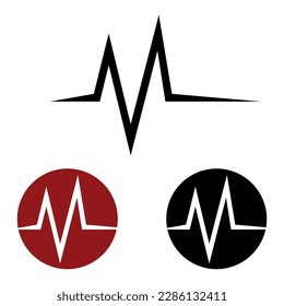 M letter heartbeat logo icon template