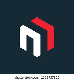 M letter hexagon arrow logo icon vector concept design template web