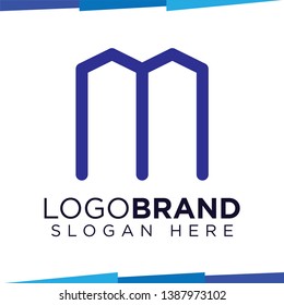 M Letter hexagonal Logo Icon Vector template, home logo