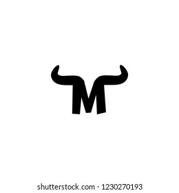 M letter With Horn Bull Logo Inspiration