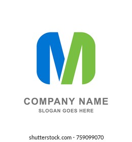 M Letter Hotel Building Technology Logo Vector Icon 